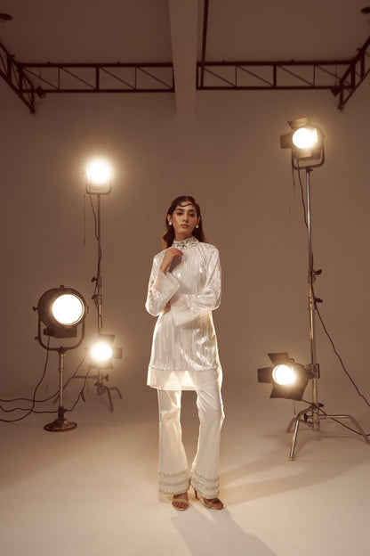 Ivory Embellished Pants