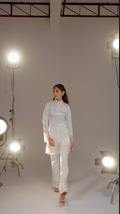 Ivory Embellished Pants